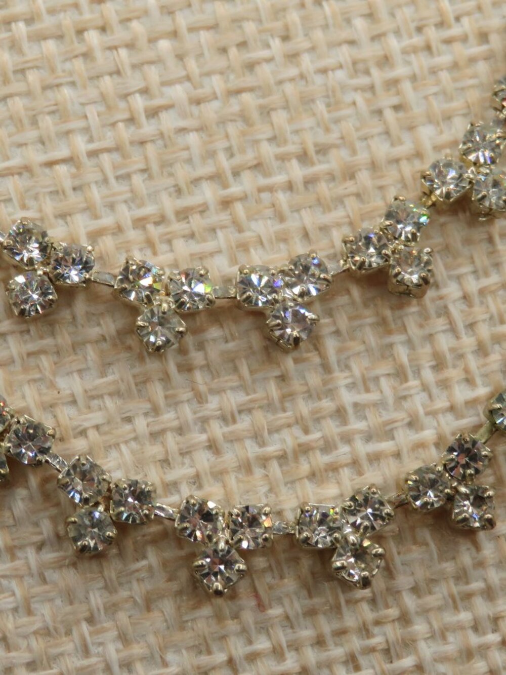 Vintage Clear Rhinestone Silver Tone Necklace - Picture 4 of 8
